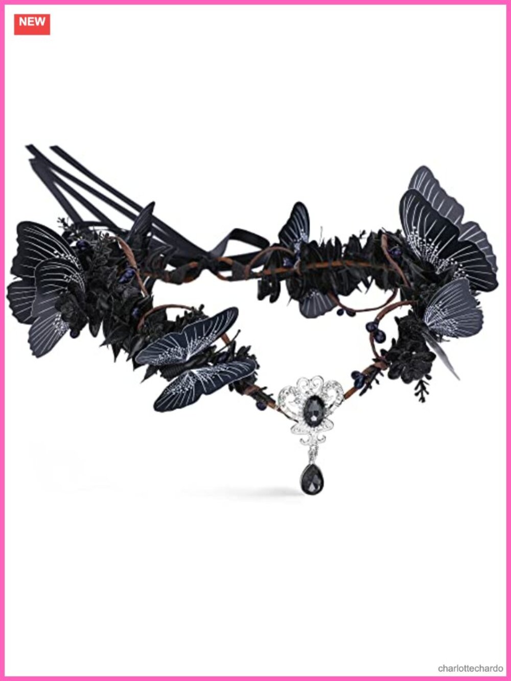 Handmade Gothic Butterfly Floral Headband Fairy Elf Crown Cosplay Costume